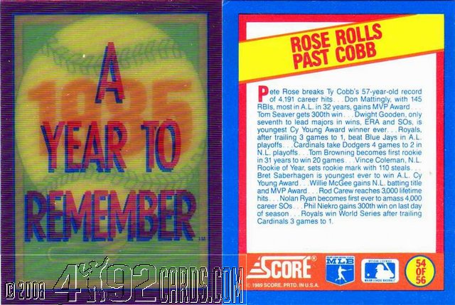 Pete Rose Non Pictured